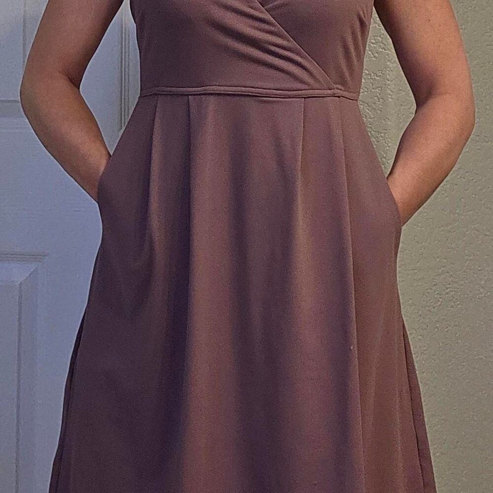Eddie Bauer Mauve/Purple Wrap-Style Mini Dress